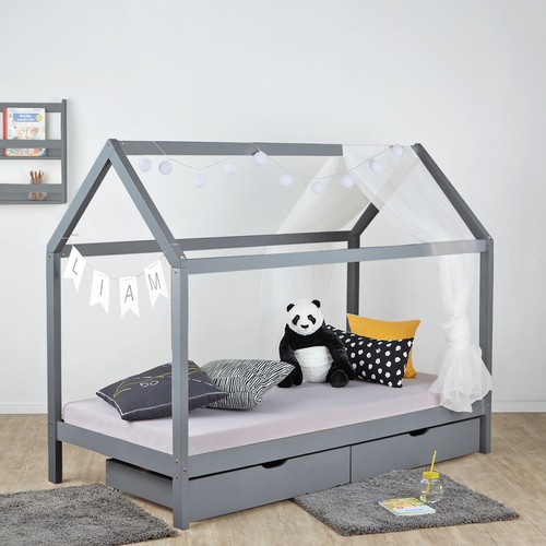 Lit enfant 90x200 maison - lit,